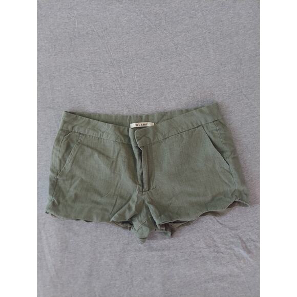 Mi ami Women Linen Cotton Blend  Shorts Sz M Green Color - Picture 1 of 5